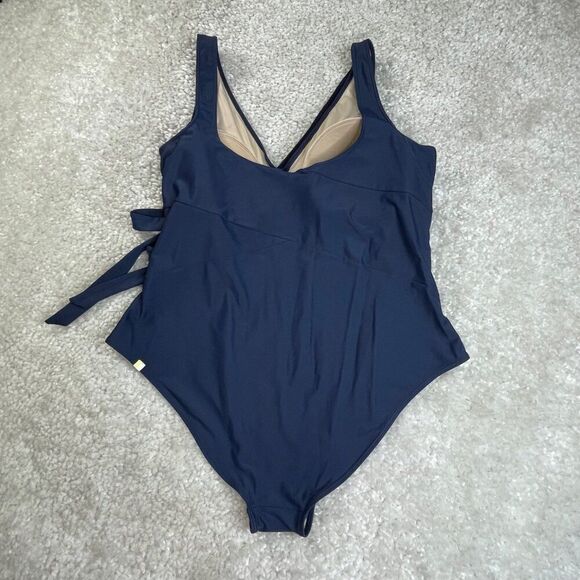 Summersalt The Perfect Wrap One Piece Swimsuit Navy Blue Womens Plus 22 - Picture 3 of 10